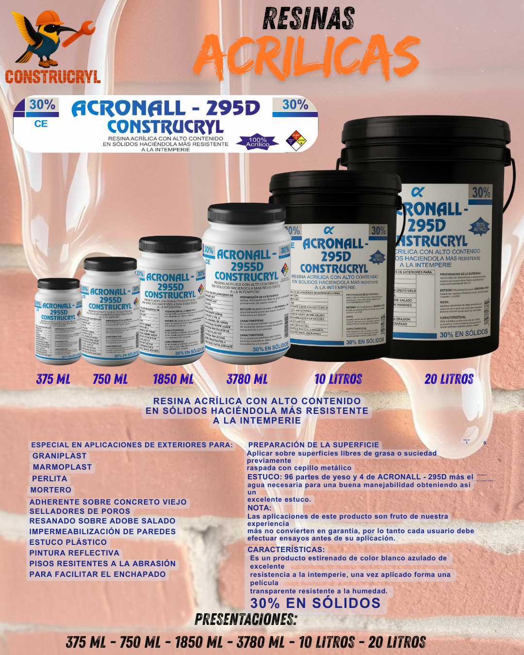 CONSTRUCRYL ACRONALL 295 D 30 %