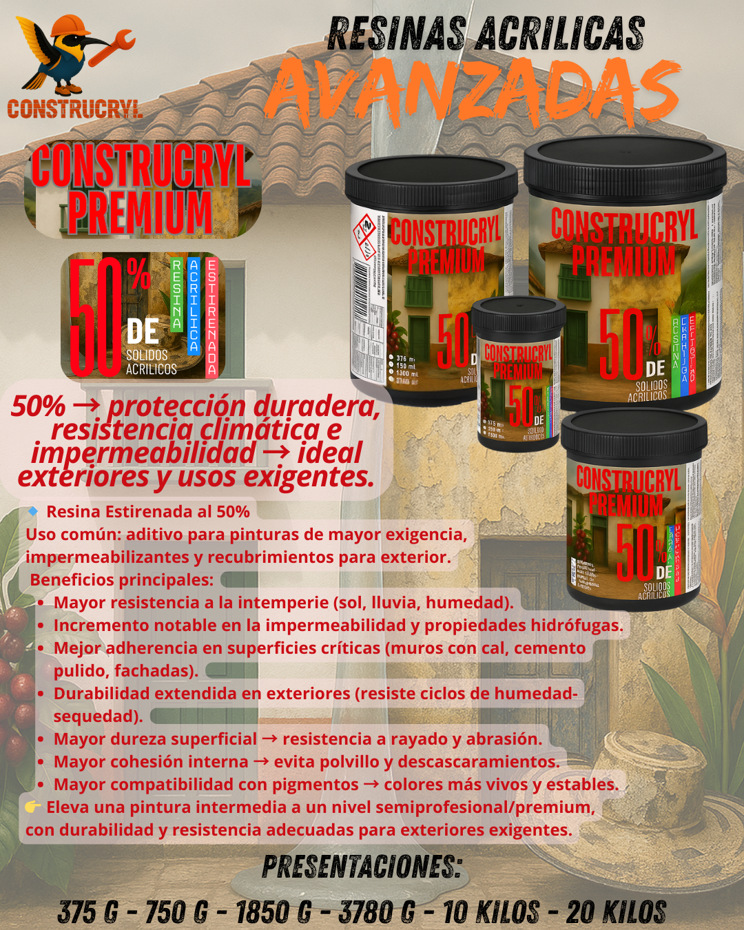 CONSTRUCRY RESINA ACRILICA PREMIUN 50%