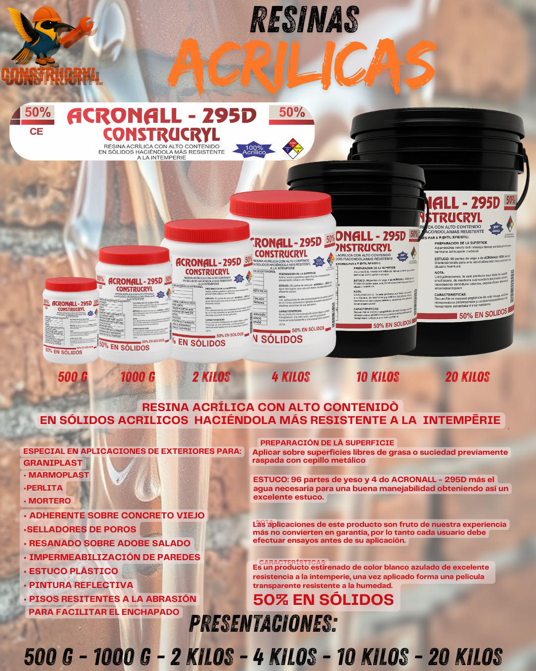 CONSTRUCRYL ACRONALL 295 D 50 %