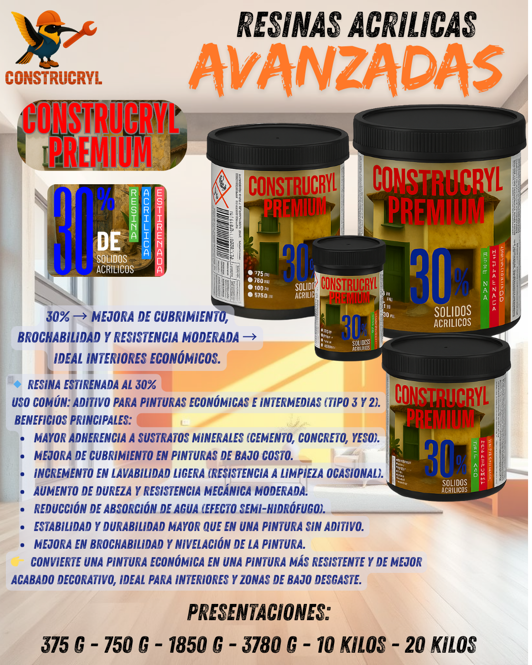 CONSTRUCRY RESINA ACRILICA PREMIUN 30%